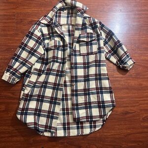 Fashion Nova Checkered Shirt in Red, Blue, and White